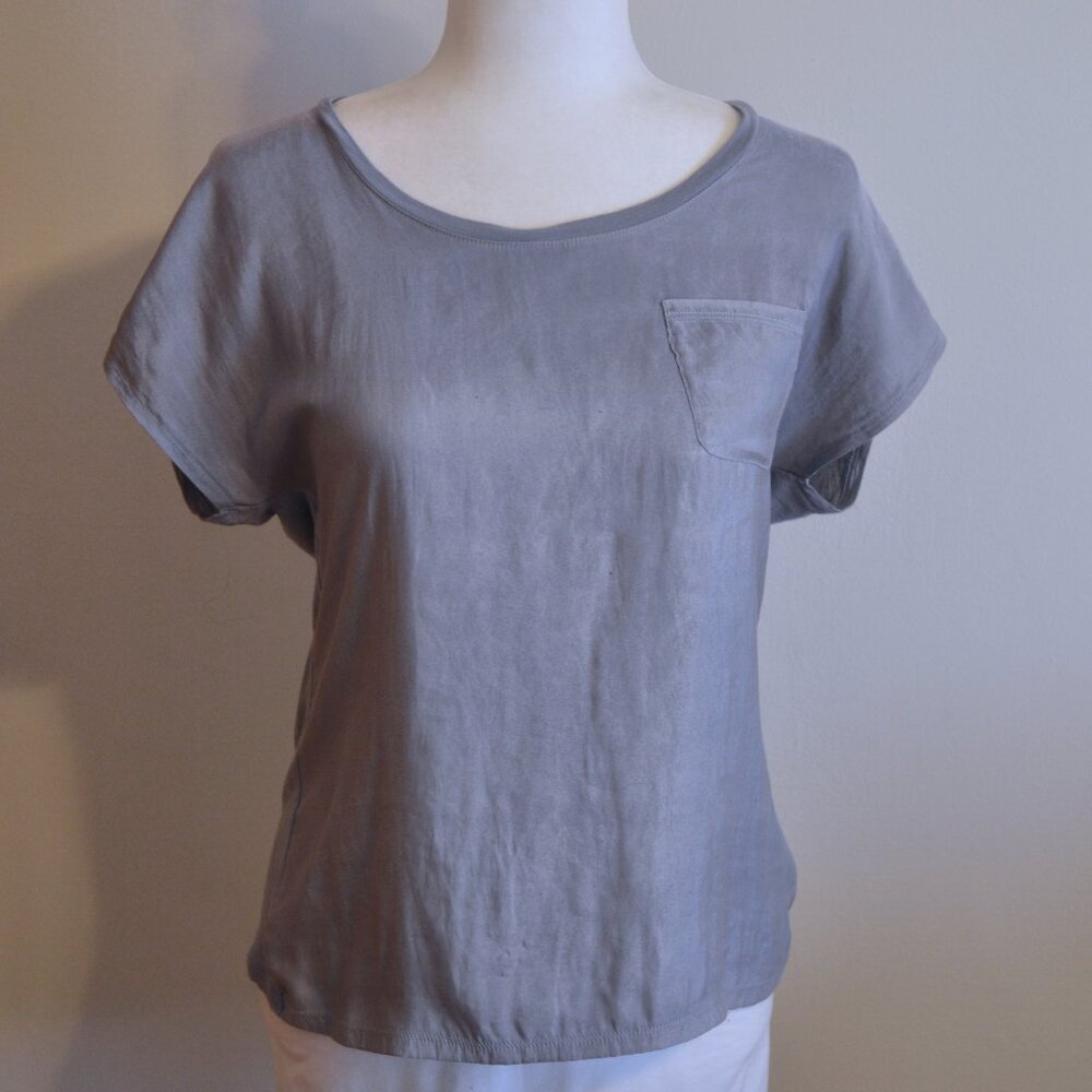 Vintage Express Silver Gray Scoop Neck Shirt - Size S